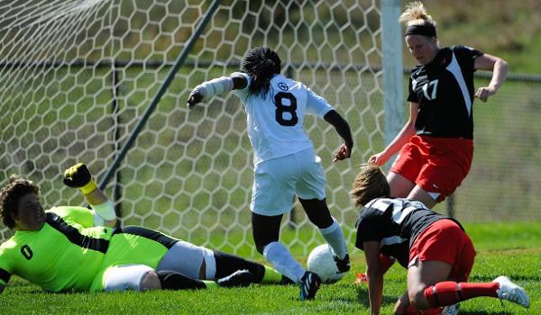 Mercy Darkoah scored a hat trick as BU beat McPherson in non-conference action.