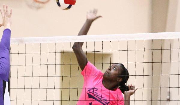 Symone Faulkner recorded 23 kills and six blocks in the Bruins' two wins.