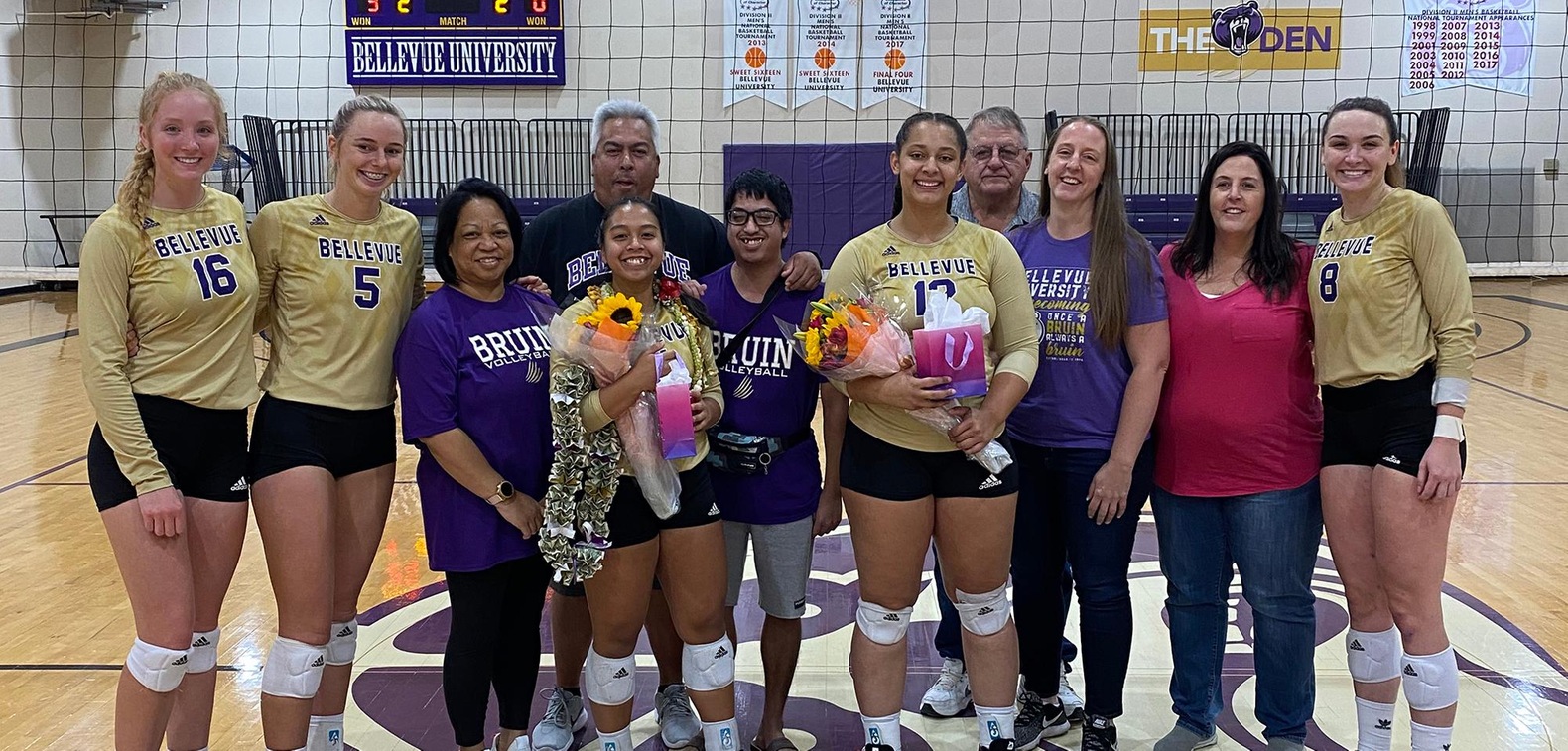 Seniors Jorie Lincoln and Payton Fehringer were honored following the match on Senior Day.