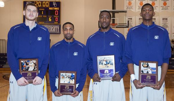 Bellevue's four seniors were honored before the game