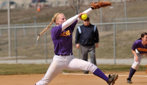 Amanda Neumann tossed a one-hitter in the opener, while driving in three runs.