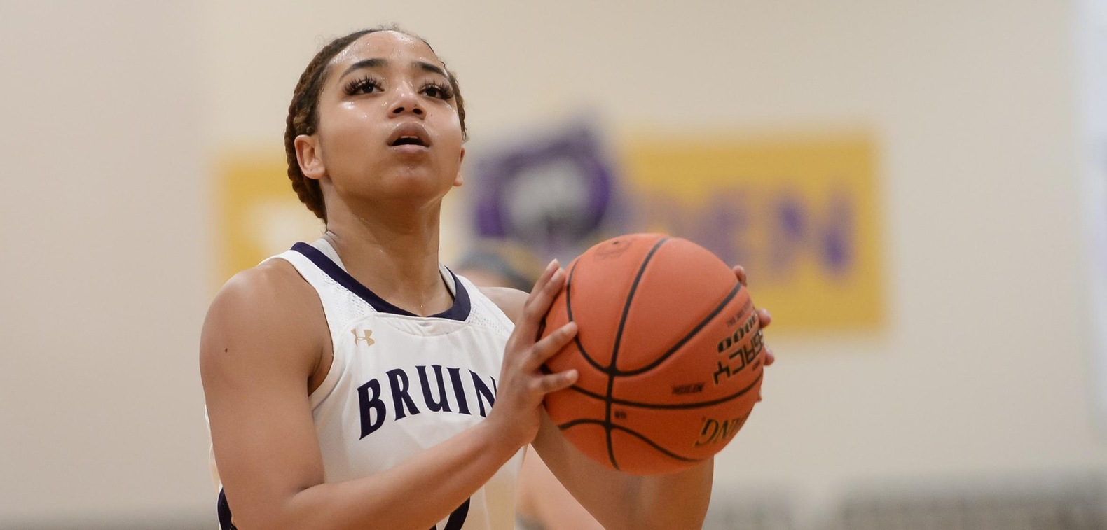 Asha Scott led the Bruins with 18 points, 10 rebounds, four assists, and three steals.