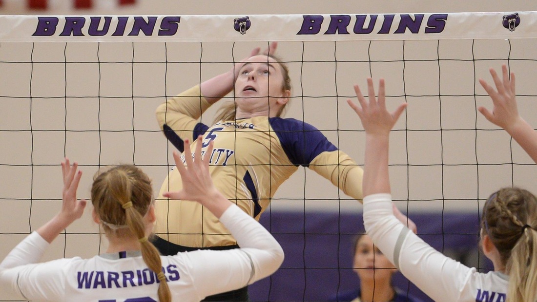 Sierra Athen led the Bruins with 17 kills and 16 digs.