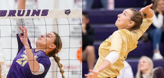Allie Kerns (left) and Kealy Kiviniemi earned first-team AVCA all-North Central Region honors.